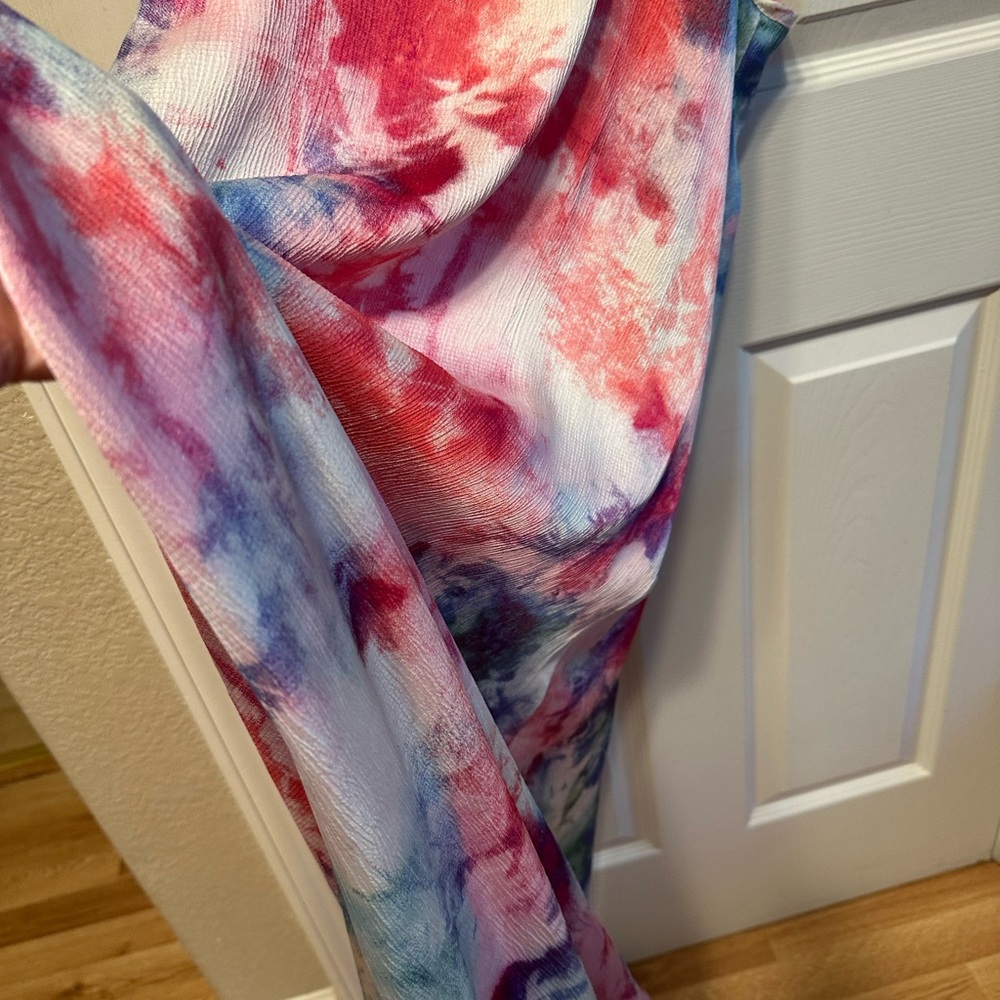 LuLaRoe Red and Blue Endless Dress - Picture 5 of 6